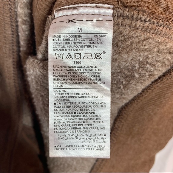 Old Navy High Neck Sweatshirt 3/4 Zip Detail Two Hand Pockets - Picture 4 of 8